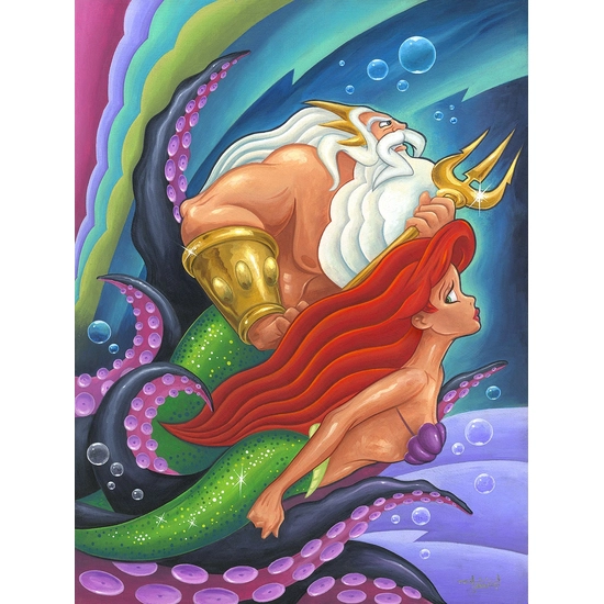 The Escape From The Little Mermaid by Mike Kungl Disney Fine Art Release Hand-Embellished Giclee on Canvas