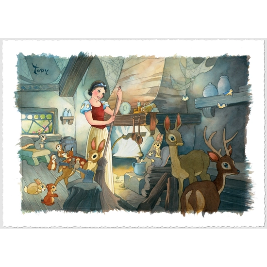 Tidying Up - From Disney Cinderella by Toby Bluth Disney Fine Art Release Giclee On Paper