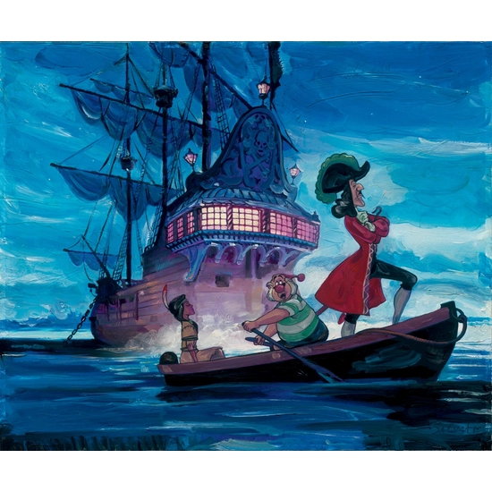 Tiger Lilly And Hook - From Disney Pirates of the Caribbean by Jim Salvati Disney Fine Art Release Giclee On Canvas