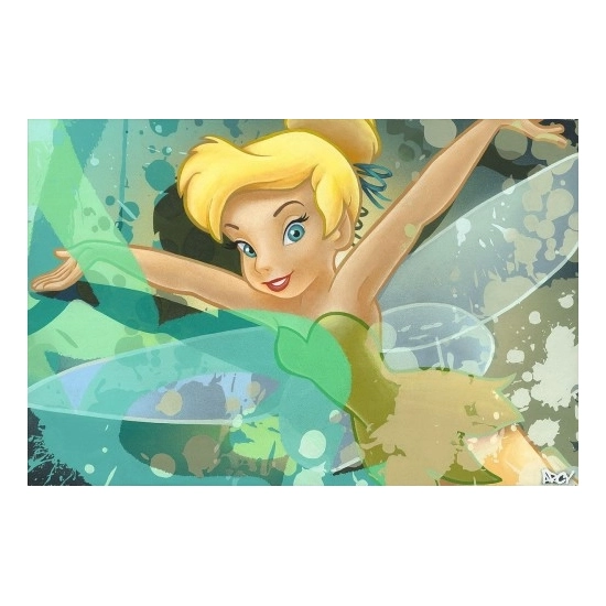 Tinker Bell From Peter Pan by Arcy Disney Fine Art Release Hand-Embellished Giclee on Canvas