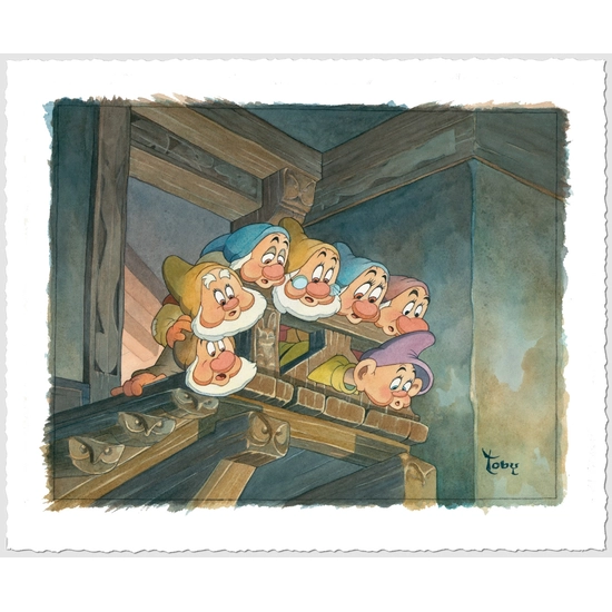 Top Of The Stairs - From Snow White And The Seven Dwarfs by Toby Bluth Disney Fine Art Release Giclee On Paper