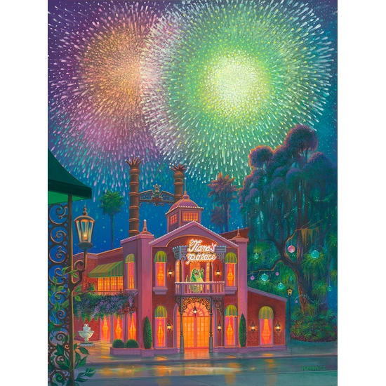 Tiana's Restaurant by Michael Humphries Disney Fine Art Release Hand-Embellished Giclee on Canvas