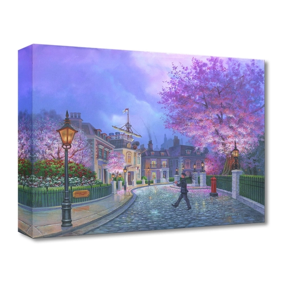 Cherry Tree Lane by Michael Humphries Disney Fine Art Release Gallery Wrapped Giclee On Canvas