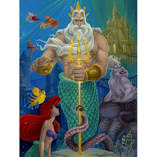 Triton's Kingdom From The Little Mermaid by Jared Franco Disney Fine Art Release Giclee On Canvas