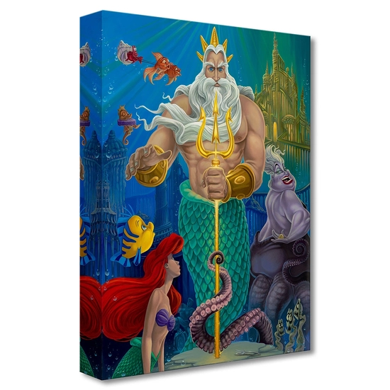 Triton's Kingdom From The Little Mermaid by Jared Franco Disney Fine Art Release Gallery Wrapped Giclee On Canvas