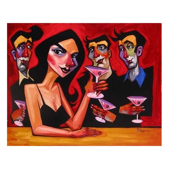 Midnight Martinis by Tim Rogerson Disney Fine Art Release Giclee On Canvas