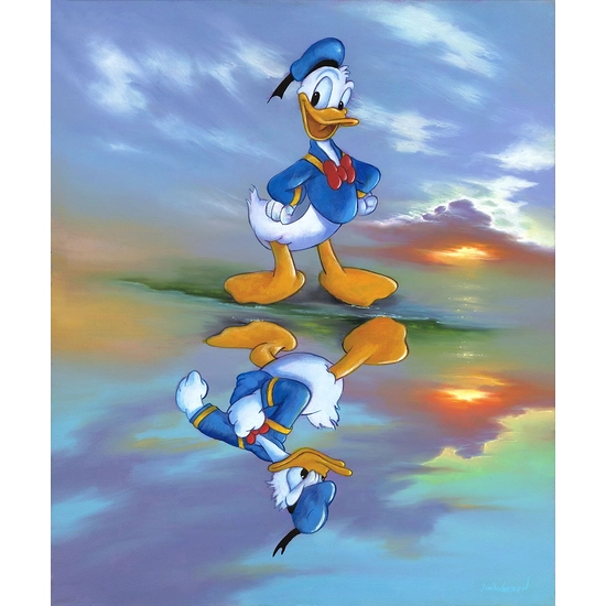 Two Sides of Donald by Jim Warren Disney Fine Art Release Hand-Embellished Giclee on Canvas