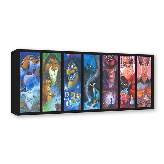 The Villainous Seven by Stephen Fishwick Disney Fine Art Release Gallery Wrapped Giclee On Canvas