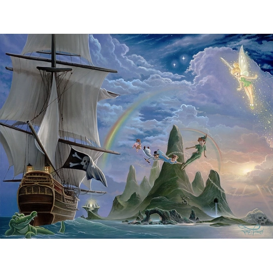 Neverland Unveiled by Jared Franco Disney Fine Art Release Hand-Embellished Giclee on Canvas