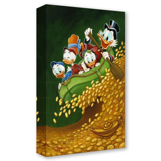 Uncle Scrooge's Wild Ride by Tim Rogerson Disney Fine Art Release Gallery Wrapped Giclee On Canvas