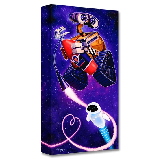 Wall E and Eve by Tim Rogerson Disney Fine Art Release Giclee On Canvas