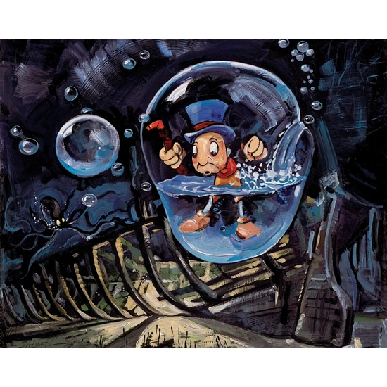 Waterlogged - From Disney Pinocchio by Jim Salvati Disney Fine Art Release Giclee On Canvas