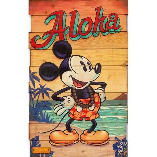 Waves of Aloha Hand by Trevor Carlton Disney Fine Art Release Hand-Embellished Giclee on Canvas