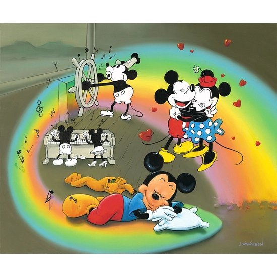 What Does Mickey Dream by Jim Warren Disney Fine Art Release Hand-Embellished Giclee on Canvas