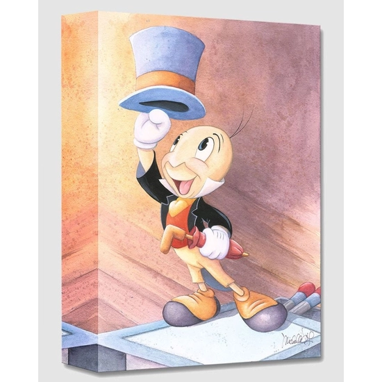 A Well Dressed Conscience From Pinocchio by Michelle St Laurent Disney Fine Art Release Gallery Wrapped Giclee On Canvas