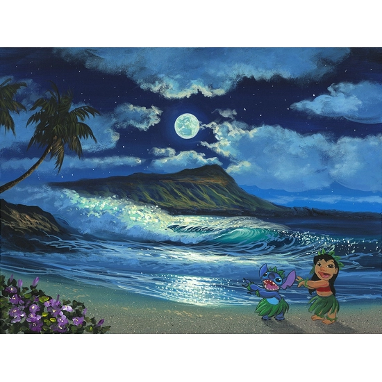 Hula Moon by Walfrido Garcia Disney Fine Art Release Giclee On Canvas