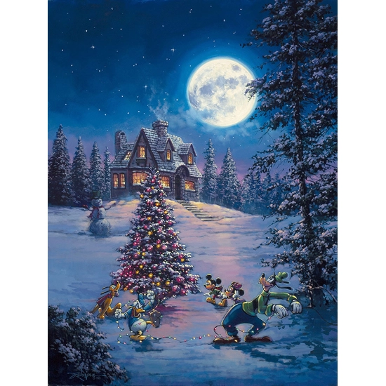 Winter Lights Gallery Wrapped by Rodel Gonzalez Disney Fine Art Release Hand-Embellished Giclee on Canvas