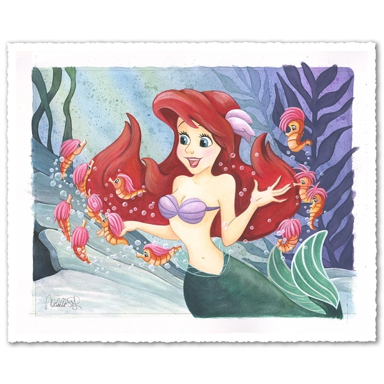 Wonderful Things From The Little Mermaid by Michelle St Laurent Disney Fine Art Release Hand-Embellished Giclee on Canvas