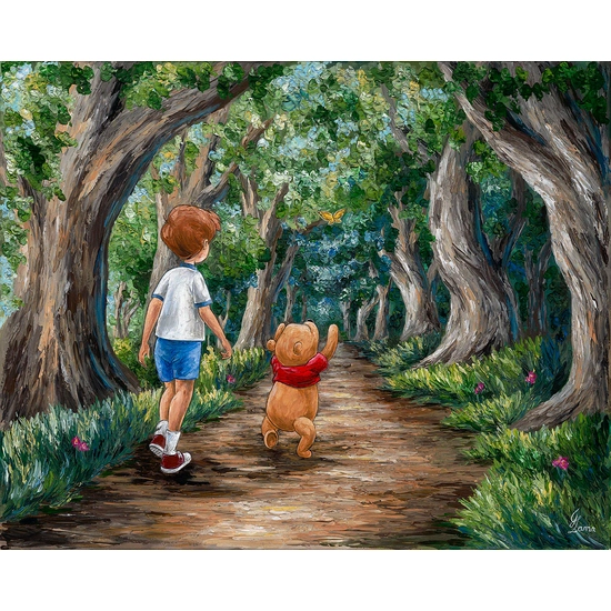 Wooded Path by Jennifer Lana Disney Fine Art Release Hand-Embellished Giclee on Canvas