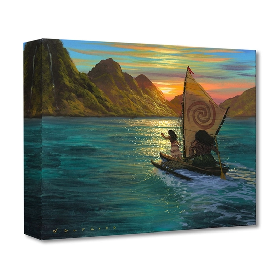 Sailing Into the Sun by Walfrido Garcia Disney Fine Art Release Gallery Wrapped Giclee On Canvas