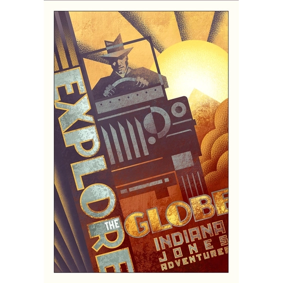 Explore the Globe From Indiana Jones by Mike Kungl Disney Fine Art Release Giclee On Canvas