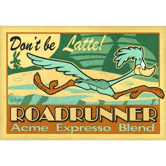 Don't Be Latte! (Road Runner) Artist Proof by Mike Peraza Disney Fine Art Release Water Color On Gouache Paper