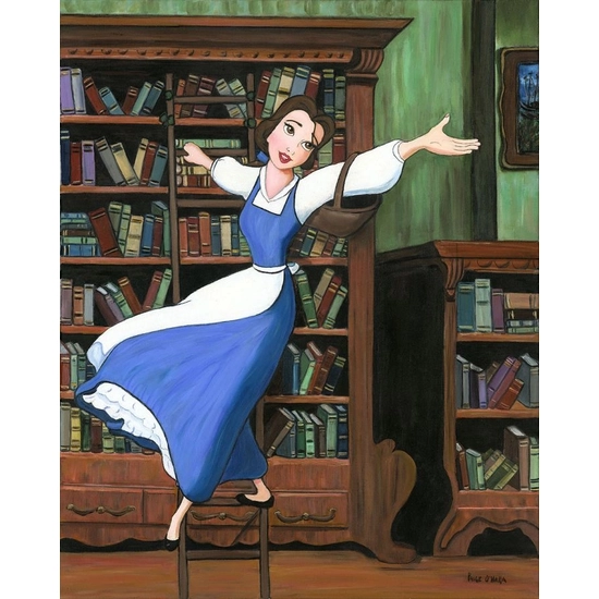 Far Off Places - From Disney Beauty and The Beast by Paige O Hara Disney Fine Art Release Hand Embelleshed Giclee On Canvas