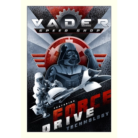 Vader Speed Shop From Lucas Films Star Wars by Mike Kungl Disney Fine Art Release Giclee On Canvas