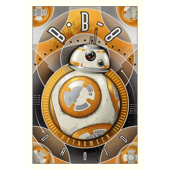 BB-8 Astromech Droid - From Star Wars by Mike Kungl Disney Fine Art Release Giclee On Canvas