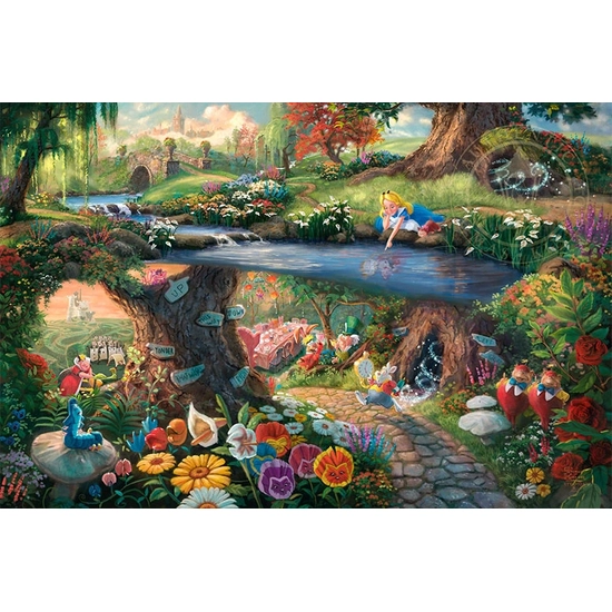 Alice in Wonderland by Thomas Kinkade Disney Disney Fine Art Release Giclee On Canvas