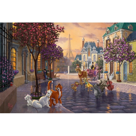 The Aristocats by Thomas Kinkade Disney Disney Fine Art Release Giclee On Canvas