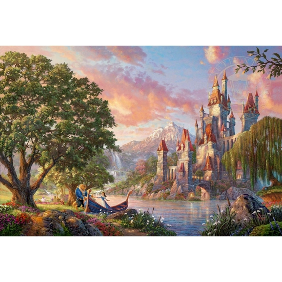 Beauty and the Beast II by Thomas Kinkade Disney Disney Fine Art Release Giclee On Canvas