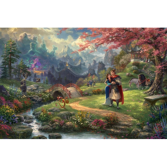 Mulan - Blossoms Of Love by Thomas Kinkade Disney Disney Fine Art Release Giclee On Canvas