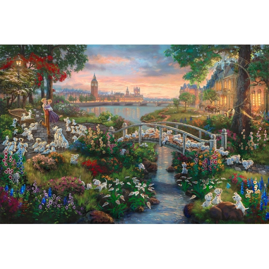 101 Dalmatians by Thomas Kinkade Disney Disney Fine Art Release Giclee On Canvas