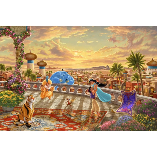 Jasmine - Dancing In The Desert Sunset by Thomas Kinkade Disney Disney Fine Art Release Giclee On Canvas