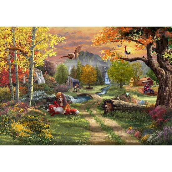 Disney Fox and the Hound by Thomas Kinkade Disney Disney Fine Art Release Giclee On Canvas