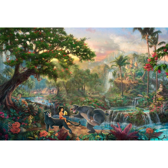 The Jungle Book by Thomas Kinkade Disney Disney Fine Art Release Giclee On Canvas