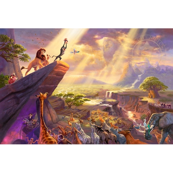 The Lion King by Thomas Kinkade Disney Disney Fine Art Release Giclee On Canvas