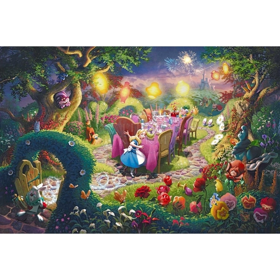 Mad Hatter's Tea Party by Thomas Kinkade Disney Disney Fine Art Release Giclee On Canvas