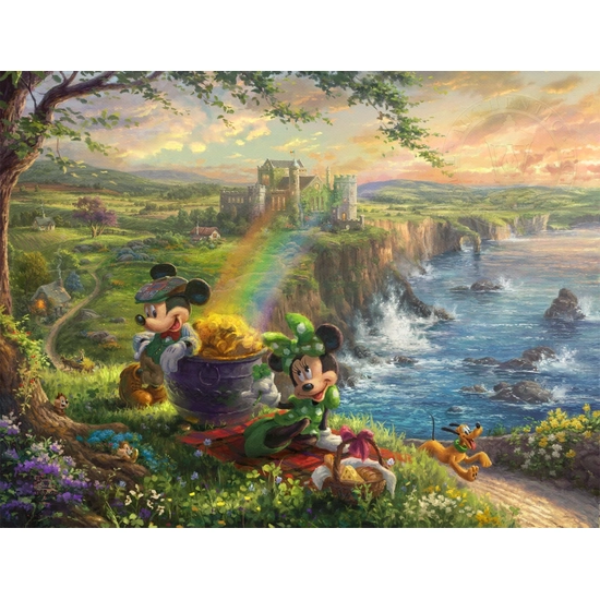 Mickey & Minnie In Ireland by Thomas Kinkade Disney Disney Fine Art Release Giclee On Canvas