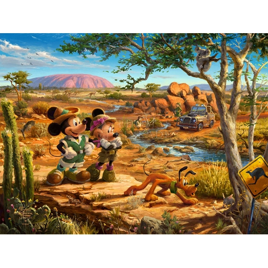 Mickey & Minnie In The Outback by Thomas Kinkade Disney Disney Fine Art Release Giclee On Canvas