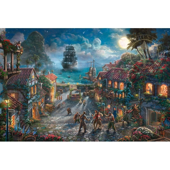 Pirates of the Caribbean by Thomas Kinkade Disney Disney Fine Art Release Giclee On Canvas