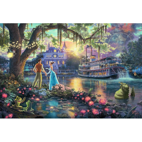 The Princess and the Frog by Thomas Kinkade Disney Disney Fine Art Release Giclee On Canvas