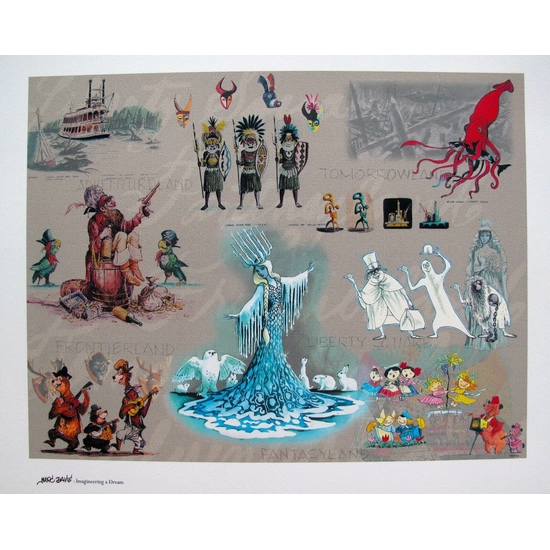 Imagineering A Dream Framed by Marc Davis Disney Fine Art Release 