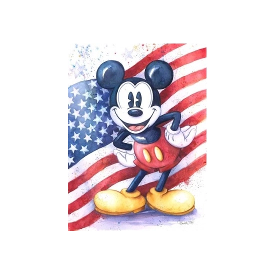 American Mouse by Michelle St Laurent Disney Fine Art Release Hand-Embellished Giclee on Canvas