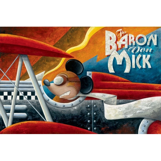 The Baron Von Mick by Mike Kungl Disney Fine Art Release Hand-Embellished Giclee on Canvas