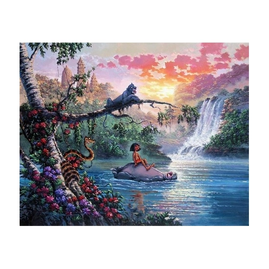 The Bear Necessities Of Life  - From Disney The Jungle Book by Rodel Gonzalez Disney Fine Art Release Hand-Embellished Giclee on Canvas