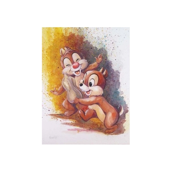 Chip And Dale by Michelle St Laurent Disney Fine Art Release Giclee On Canvas