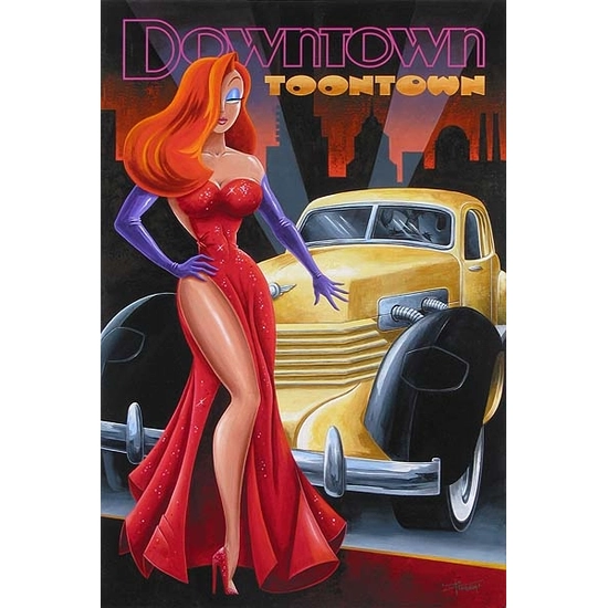 Downtown Toontown by Mike Kungl Disney Fine Art Release Hand-Embellished Giclee on Canvas