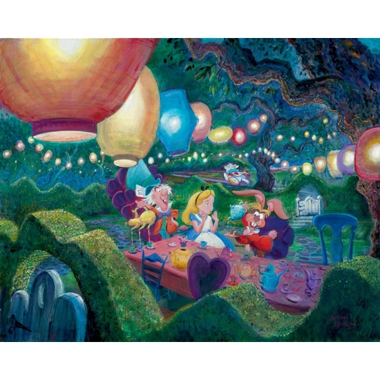 Mad Hatters Tea Party - From Disney Winnie the Pooh by Harrison Ellenshaw Disney Fine Art Release Ciarograph on Paper